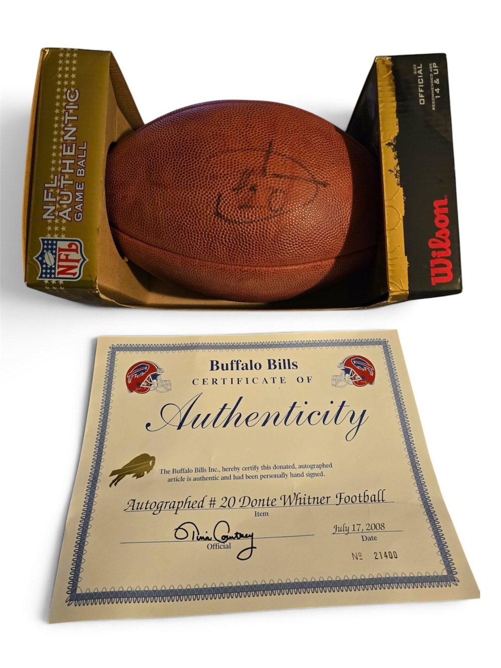 NFL Donte Whitner Autographed Buffalo Bills Football New